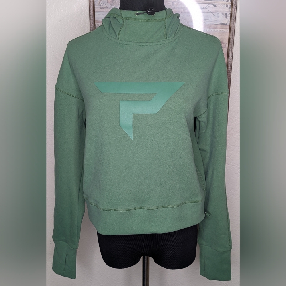 NWT Women's Paddletek Green Buttery Soft Fleece Cropped Longsleeve Hoodie Sz XS